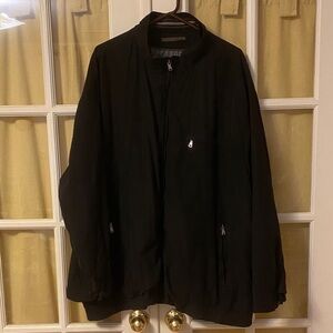 Classic Black Windbreaker for Men. Britches. Size 4XL